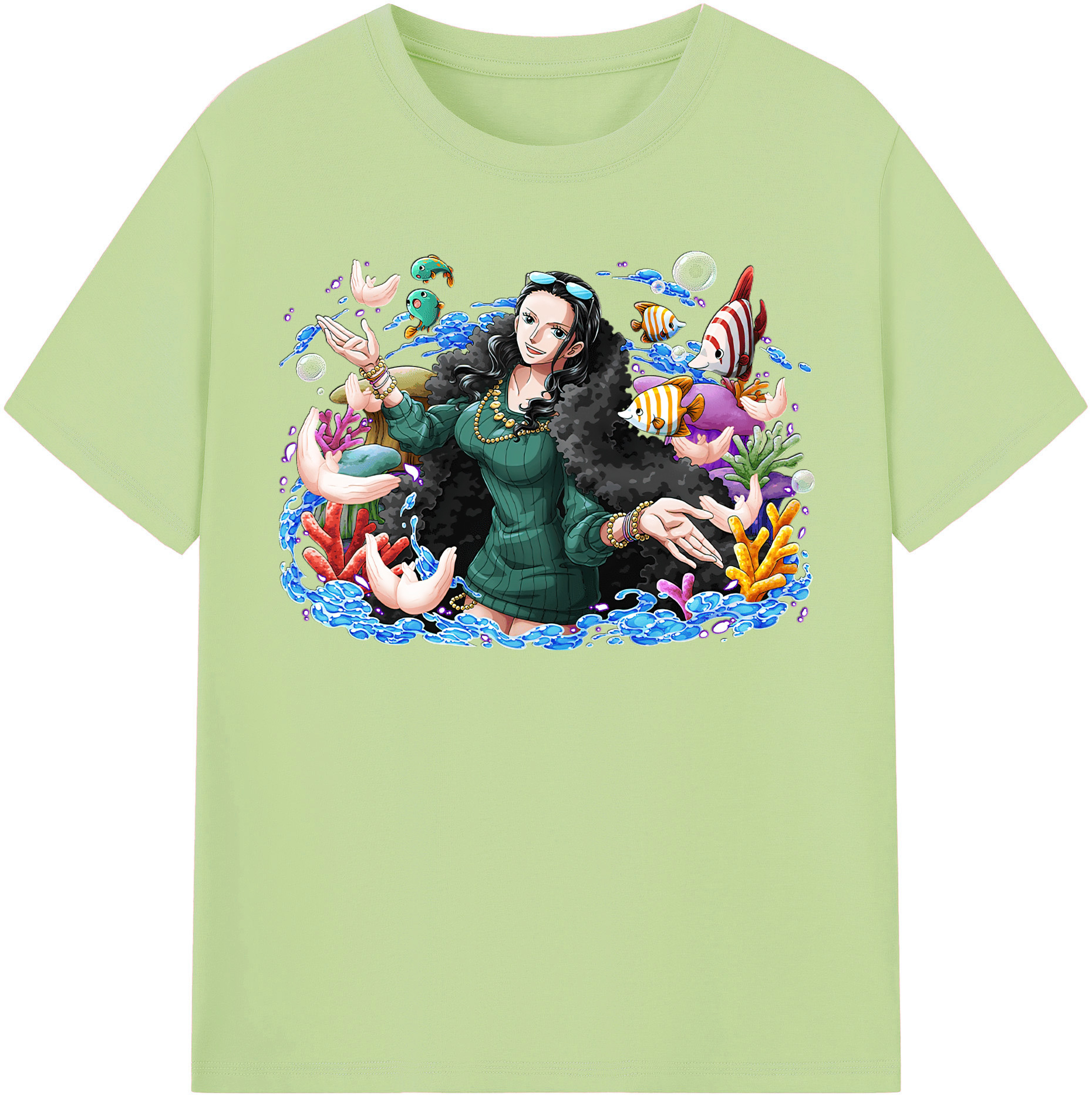ワンピース ニコ・ロビン ONE PIECE Nico Robin 綿100％半袖Tシャツ（フロントプリント）